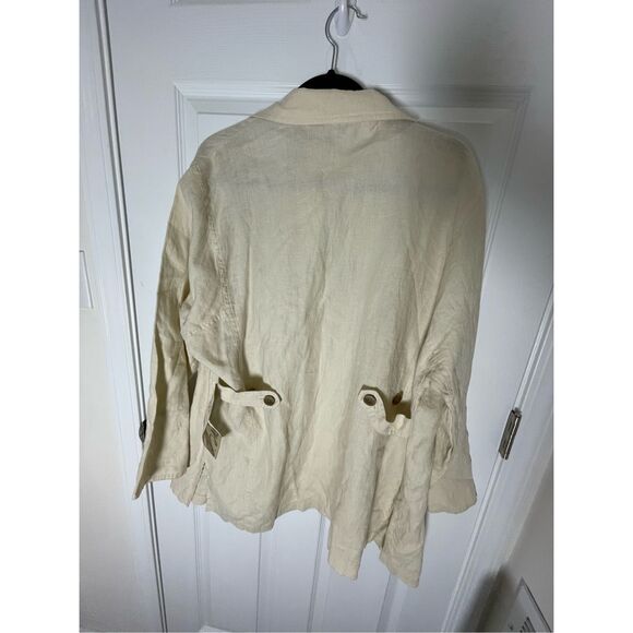 J. Jill women’s linen jacket size large tan NWT - Picture 2 of 7